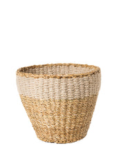 Seagrass Jute Planter basket. Size: Approximately - (L) 11” tall x 12.5” round - (S) 7.5” tall x 10.5” 