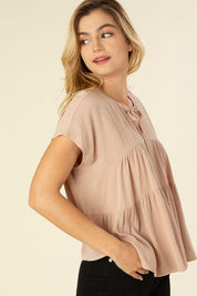 Luna - A line tiered Blouse - Sunday Golden