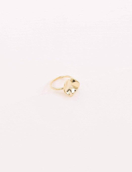 Hammered Circle Ring - Sunday Golden