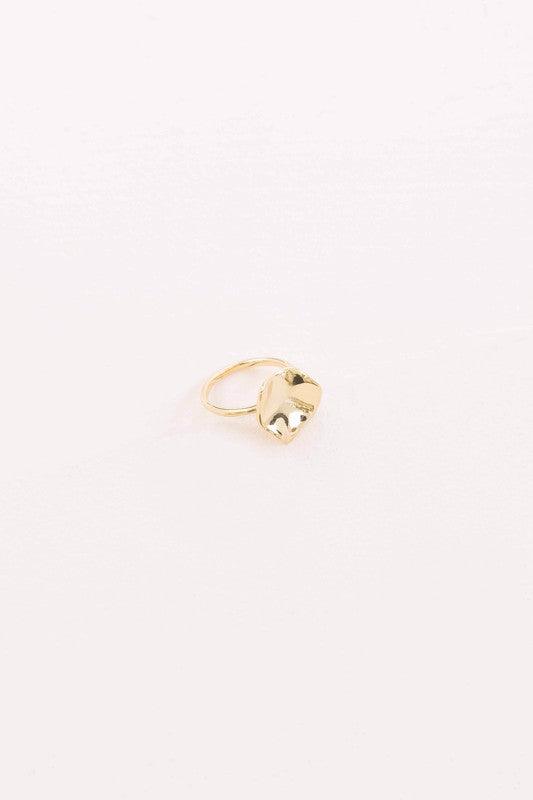 Hammered Circle Ring - Sunday Golden