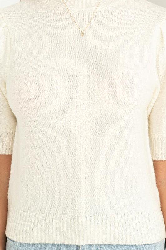 Lovely Puff Sleeve Sweater Top - Sunday Golden