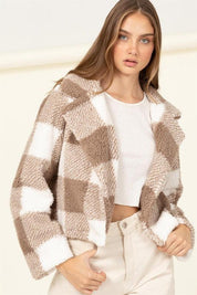 Lucky - Plaid Pattern Cozy Jacket - Sunday Golden