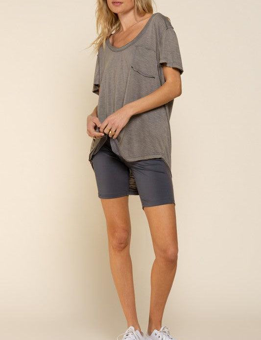 Sasha Short Sleeve Scoop Neck Top - Sunday Golden