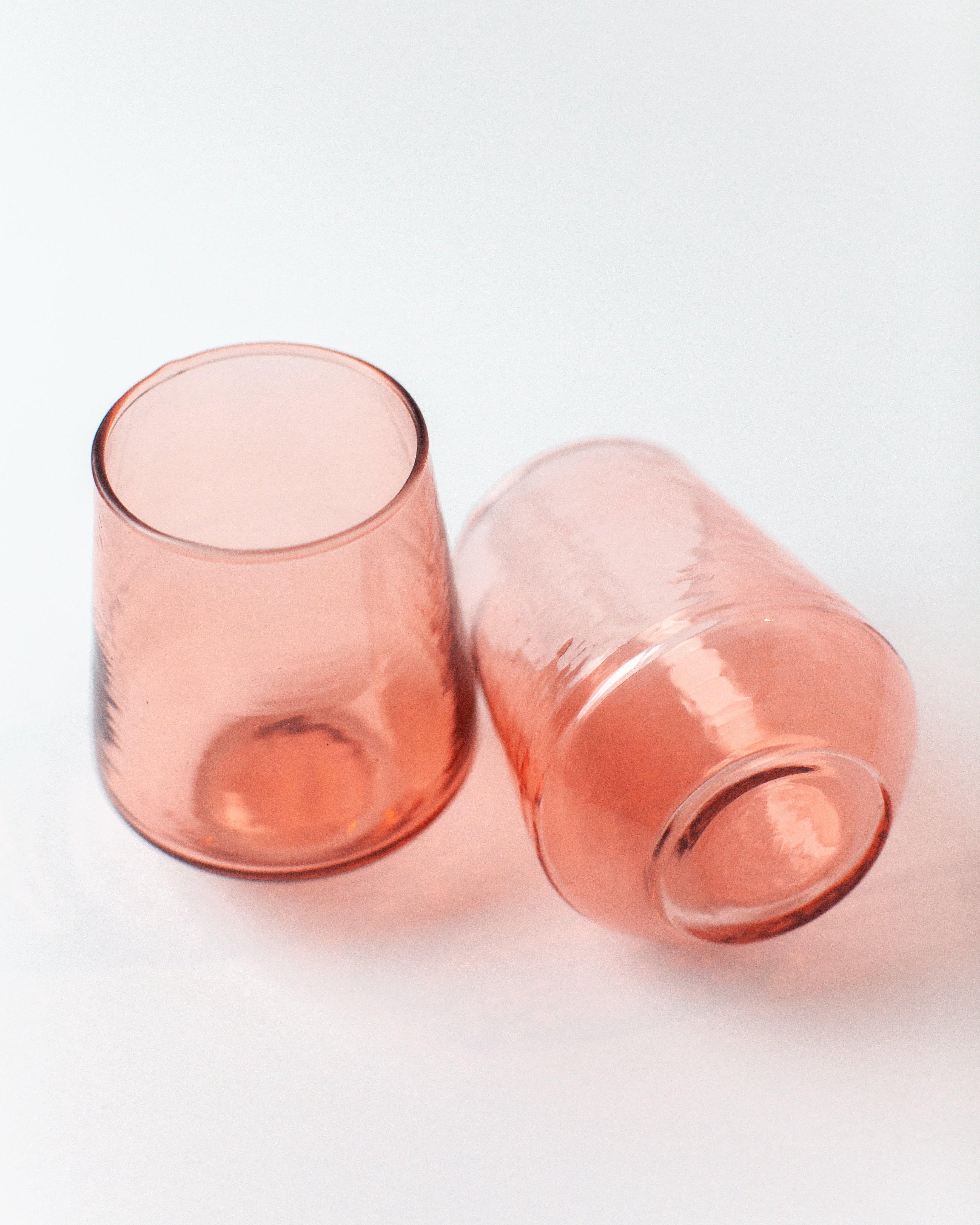 Pair of Hammered Glass Water Tumblers | Handblown in India - Sunday Golden