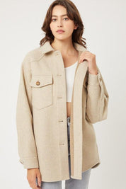 Lola Fleece Oversized Shacket - Sunday Golden