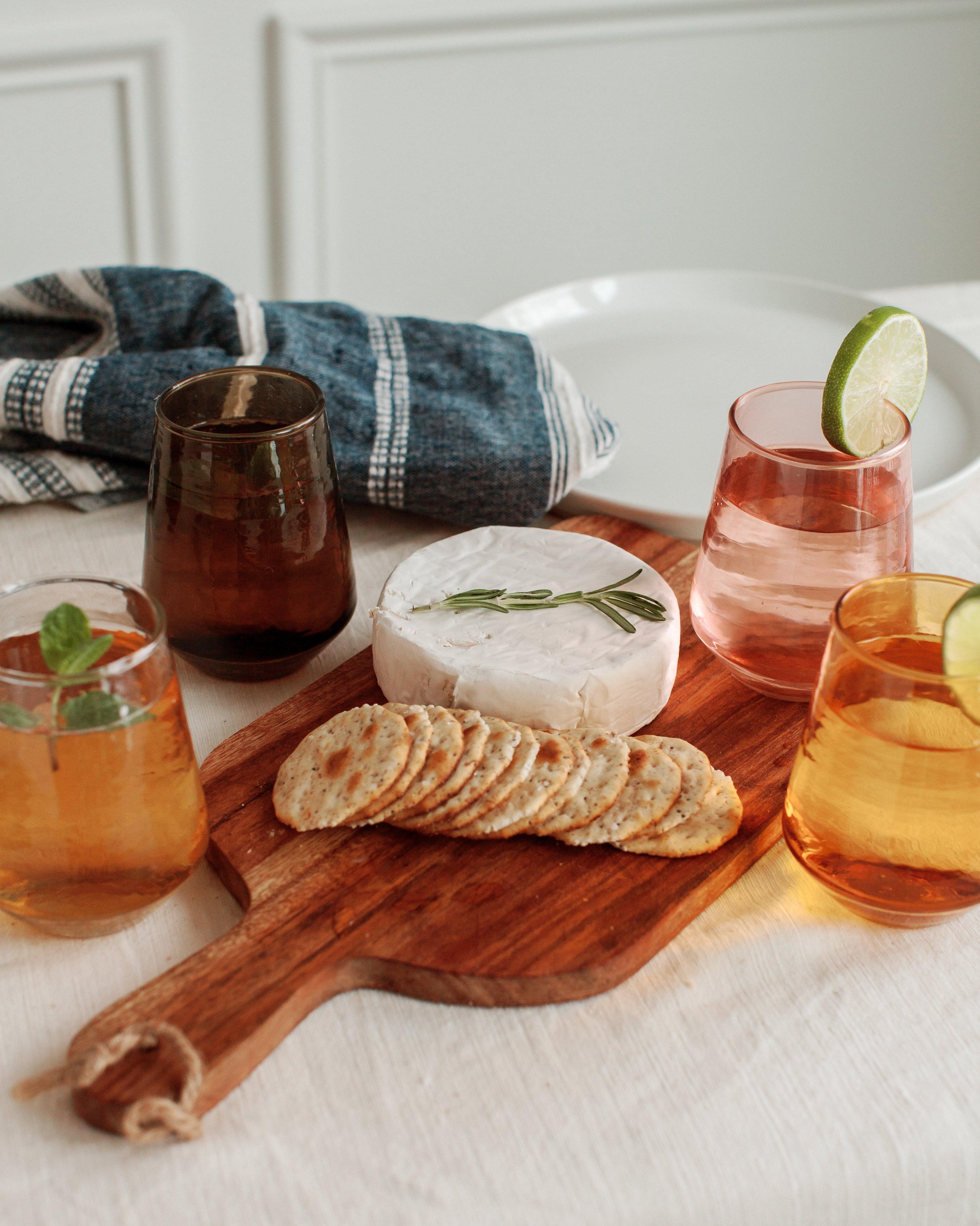 Pair of Hammered Glass Water Tumblers | Handblown in India - Sunday Golden