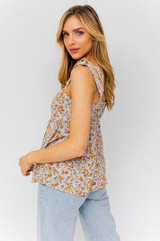 Emma Ruffle Tank Top - Sunday Golden