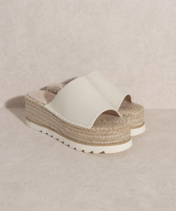 Ivy - Espadrille Platform Slides - Sunday Golden