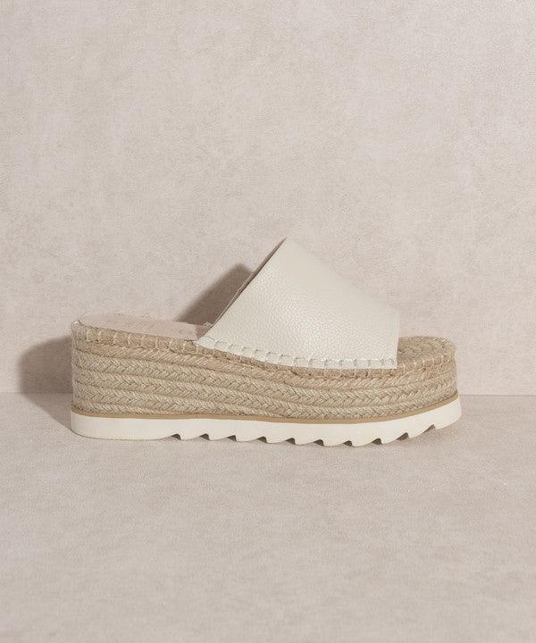 Ivy - Espadrille Platform Slides - Sunday Golden