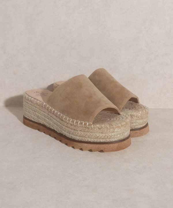 Ivy - Espadrille Platform Slides - Sunday Golden