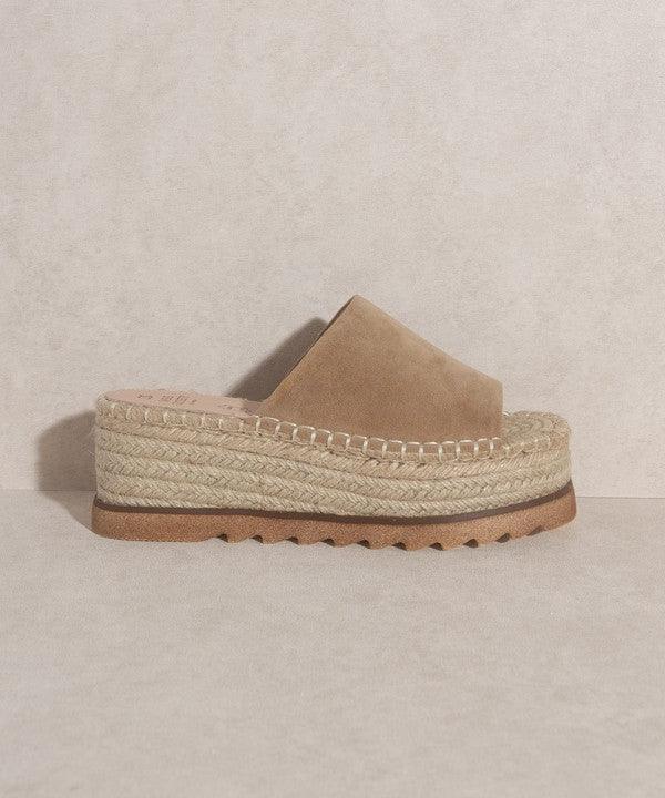 Ivy - Espadrille Platform Slides - Sunday Golden