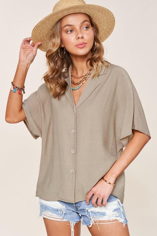 Zoey Button Down Shirt - Sunday Golden