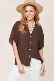 Zoey Button Down Shirt - Sunday Golden