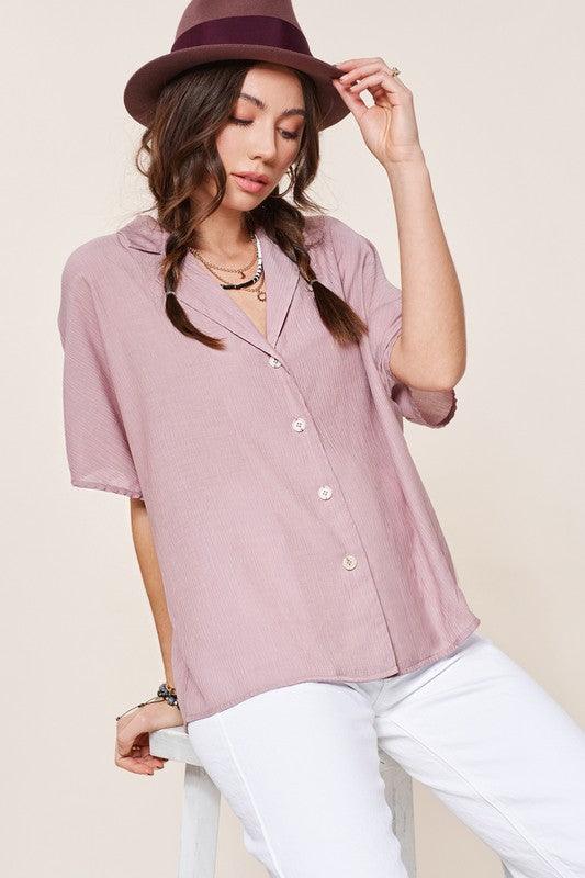 Zoey Button Down Shirt - Sunday Golden