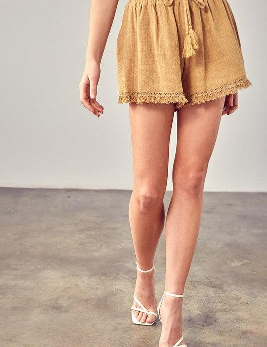 Kodi Fringe Shorts - Sunday Golden