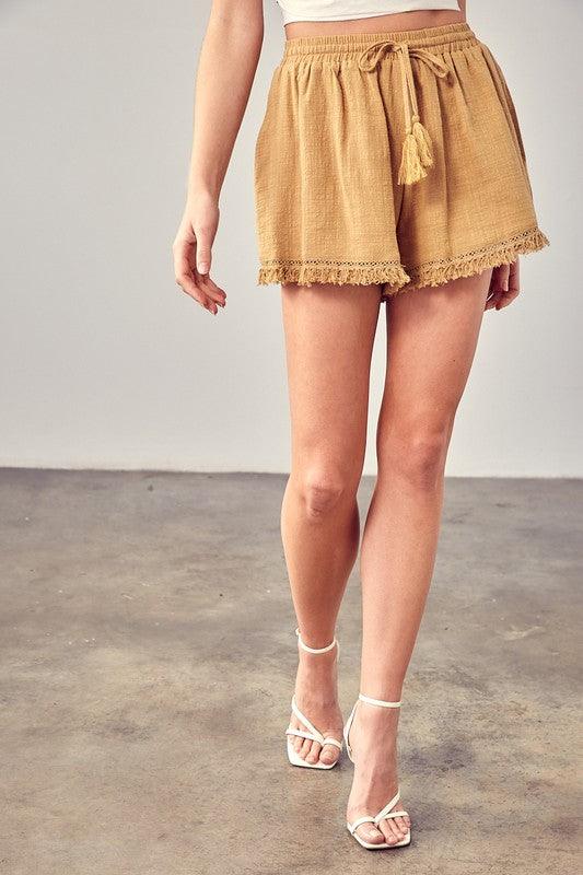 Kodi Fringe Shorts - Sunday Golden