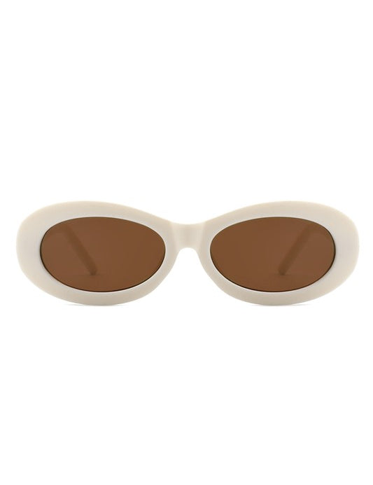 ONJ Oval Retro Narrow Small 90s Round Sunglasses