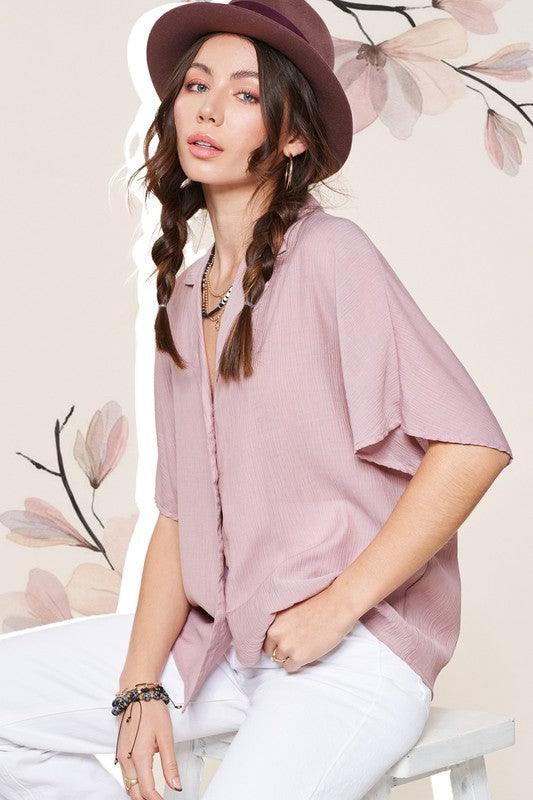 Zoey Button Down Shirt - Sunday Golden