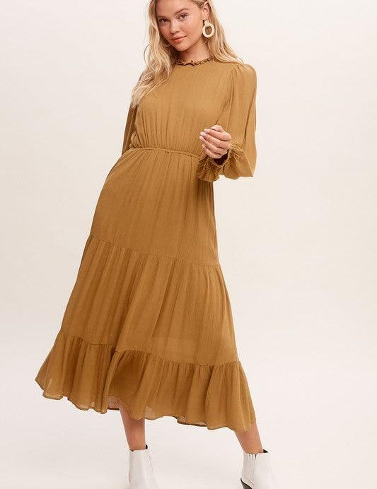 Amanda Feminine Boho Inspired Maxi Woven Dress - Sunday Golden