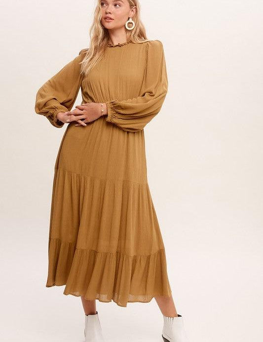 Amanda Feminine Boho Inspired Maxi Woven Dress - Sunday Golden