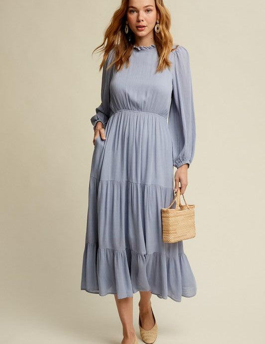 Amanda Feminine Boho Inspired Maxi Woven Dress - Sunday Golden