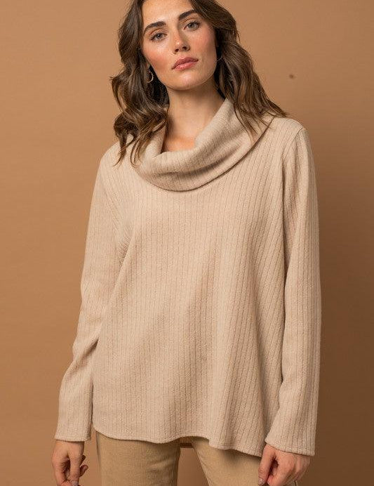 Lala Long Sleeve Turtleneck Top - Sunday Golden