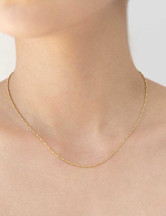 Mini Gold Bead Chain Necklace - Sunday Golden