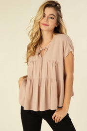 Luna - A line tiered Blouse - Sunday Golden