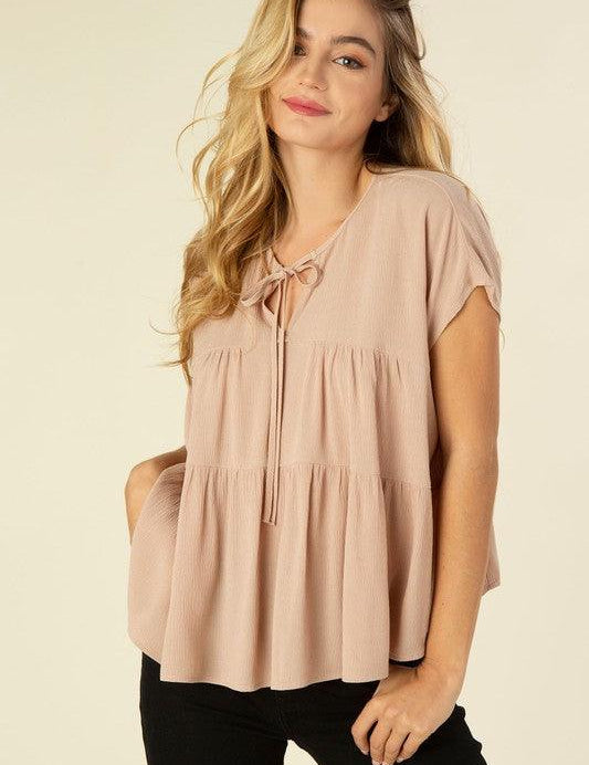 Luna - A line tiered Blouse - Sunday Golden