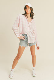 Pink Oversized Button Up Shirt