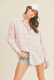 Pink Oversized Button Up Shirt