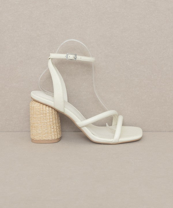 Alaia Strappy Raffia Heel Sandal