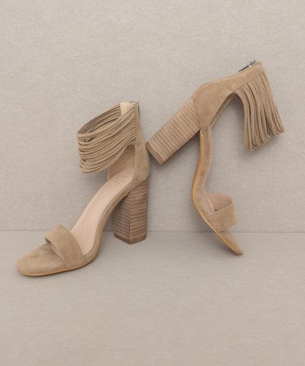 Blake - Strappy Ankle Wrapped Heel - Sunday Golden