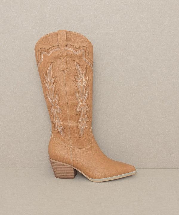 Ainsley - Embroidered Cowboy Boot - Sunday Golden