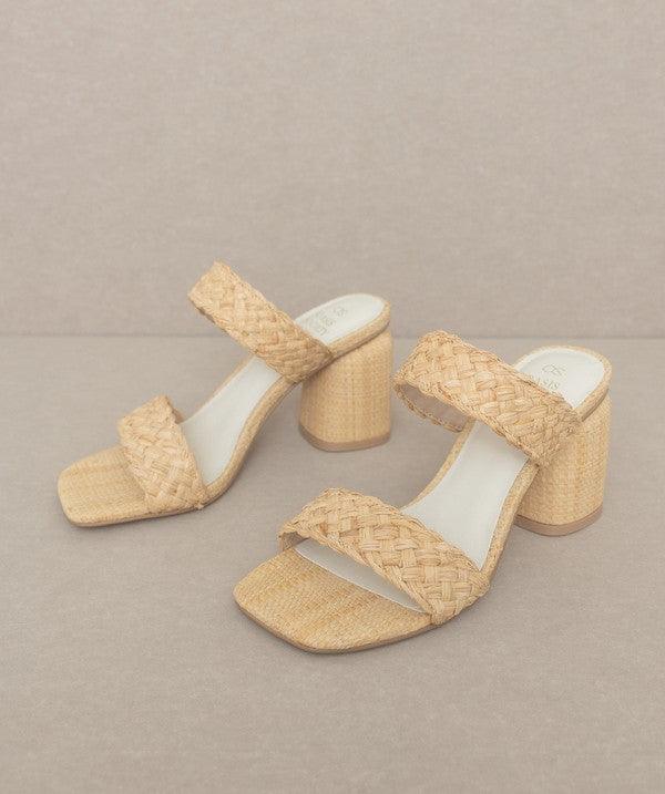 Kayla - Raffia Sandal Heel - Sunday Golden