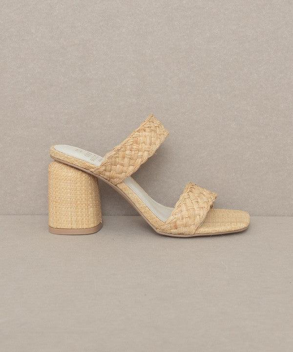 Kayla - Raffia Sandal Heel - Sunday Golden