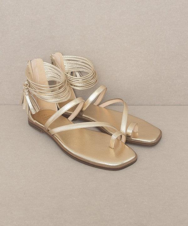 Abril - Strappy Ankle Wrap Sandal - Sunday Golden