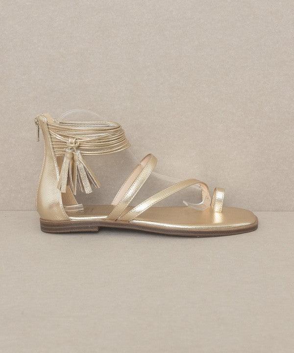 Abril - Strappy Ankle Wrap Sandal - Sunday Golden