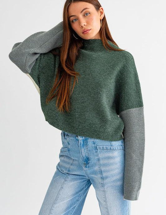 Color Block Oversized Sweater - Sunday Golden