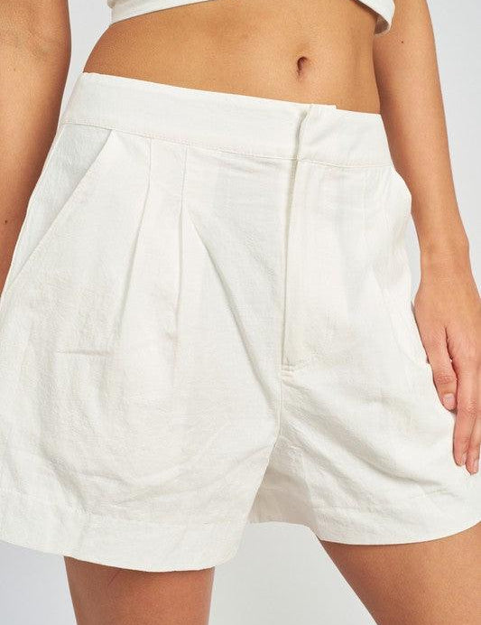 Heather High Waist Tucked Shorts - Sunday Golden