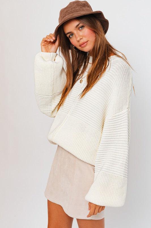 Rocky Ribbed Knitted Sweater | 2 Colors - Sunday Golden