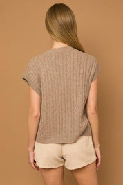 Cable Knit Vest - Sunday Golden