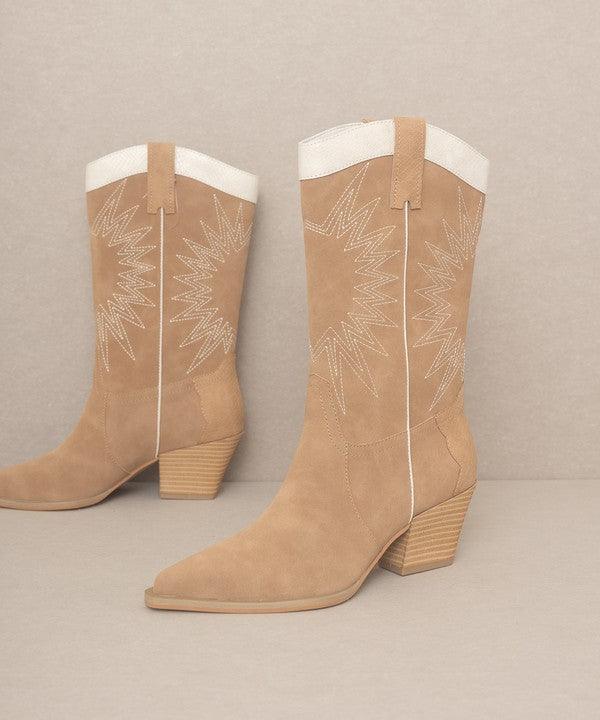 OASIS SOCIETY Halle - Paneled Cowboy Boots - Sunday Golden