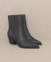 OASIS SOCIETY Miley - Alligator Print Booties - Sunday Golden