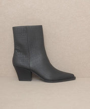 OASIS SOCIETY Miley - Alligator Print Booties - Sunday Golden