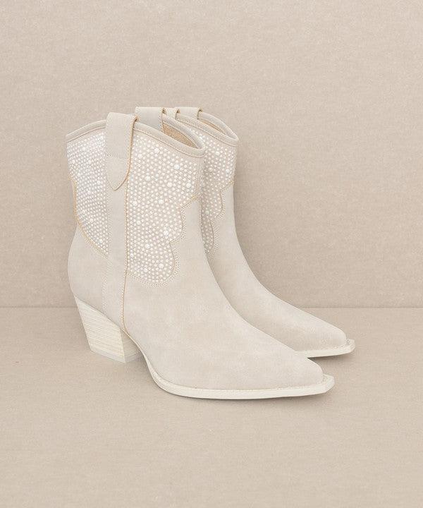 Cannes - Pearl Studded Western Boots - Sunday Golden