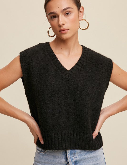 Soft Touch Cropped Knit Vest