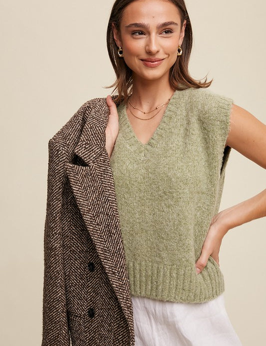 Soft Touch Cropped Knit Vest