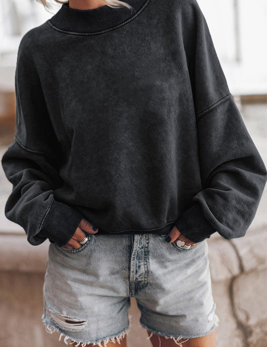 Mineral Washed Acid dye Sweatshirt Pullover