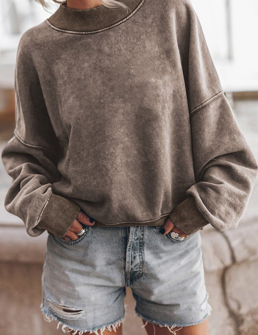 Mineral Washed Acid dye Sweatshirt Pullover